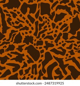Abstract Hand Drawing Geometric Camouflage Dots Cow Giraffe Leopard Cheetah Animal Skin Shapes Seamless Vector Pattern Isolated Background