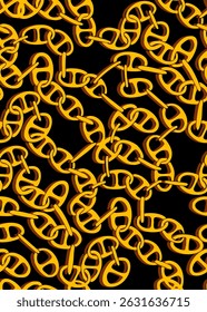 Abstract Hand Drawing Geometric Chains Seamless Vector Pattern Isolated Background