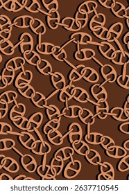 Abstract Hand Drawing Geometric Chains Seamless Vector Pattern Isolated Background