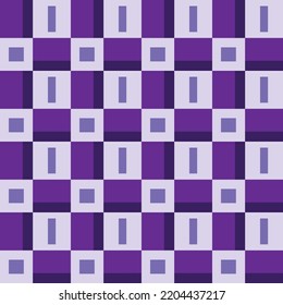 Abstract Hand Drawing Geometric Checkered Squares Blocks Seamless Vector Pattern Isolated Background