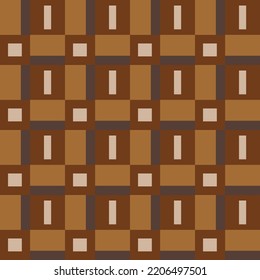 Abstract Hand Drawing Geometric Checkered Squares Blocks Seamless Vector Pattern Isolated Background