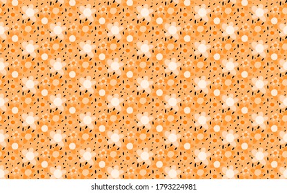 Abstract Hand Drawing Geometric Childish Daisy Ditsy Flowers and Dots Repeating Vector Pattern Isolated Background 