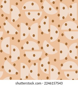 Abstract Hand Drawing Geometric Circles Polka Dots Seamless Retro Vector Pattern Isolated Background