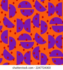 Abstract Hand Drawing Geometric Circles Polka Dots Seamless Retro Vector Pattern Isolated Background