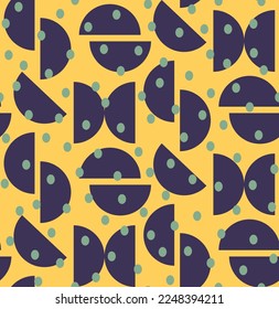 Abstrakte handgezeichnete geometrische Kreise Polka Punkte Nahtlose Retro-Vektormuster einzeln auf Hintergrund