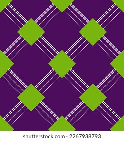 Abstract Hand Drawing Geometric Cross Dashed Lines Checkered Plaid Tartan Seamless Vector Pattern Isolated Background