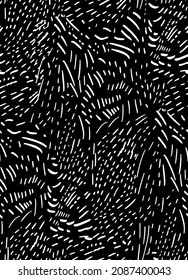 Abstract Hand Drawing Geometric Dashed Lines Seamless Vector Pattern Isolated Background