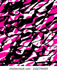 Abstract Hand Drawing Geometric Diagonal Camouflage Brush Strokes Seamless Vector Pattern Isolated Background