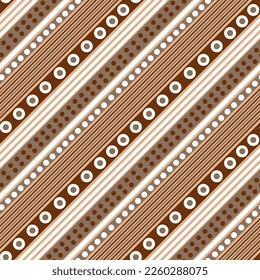 Abstract Hand Drawing Geometric Diagonal Polka Dots and Stripes Seamless Vector Pattern Isolated Background 