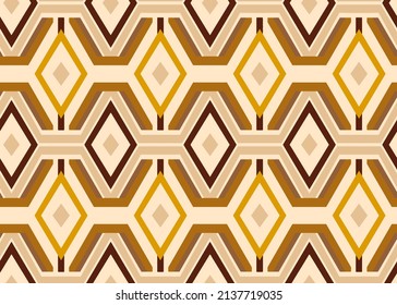 Abstrakte handgezeichnete Geometrische Diamantargyle-Formen Schlaganfälle Nahtlose, flache Vektormuster einzeln auf Hintergrund