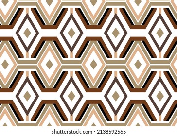 Abstrakte handgezeichnete Geometrische Diamantargyle-Formen Schlaganfälle Nahtlose, flache Vektormuster einzeln auf Hintergrund