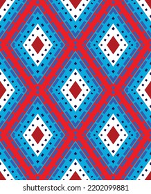 Abstract Hand Drawing Geometric Diamond Argyle Shapes Seamless Ethnic Bohemian Traditional Vector Pattern Isolated Background