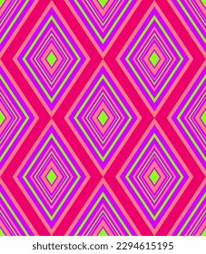 Abstract Hand Drawing Geometric Diamond Argyle Shapes Seamless Chevron Vector Pattern Isolated Background