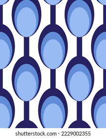 Abstract Hand Drawing Geometric Ellipse Circle Chain Shapes Seamless Vector Pattern Isolated Background