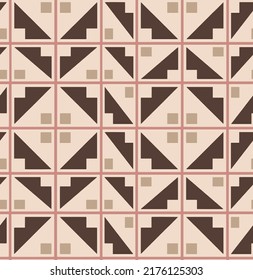 Abstract Hand Drawing Geometric Ethnic Tile Seamless Vector Pattern Isolated Upholstery Background