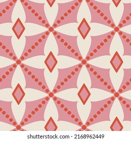 Abstract Hand Drawing Geometric Floral Tile Plaid Seamless Vector Pattern Isolated Background
