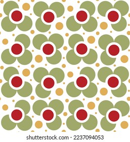 Fondo aislado de las flores y puntos geométricos de dibujo manual