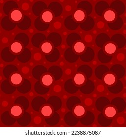 Abstract Hand Drawing Geometric Flowers and Dots Seamless Vector Pattern Isolated Background