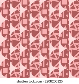 Abstract Hand Drawing Geometric Half Circles Seamless Tile Art Deco Vector Pattern Isolated Background