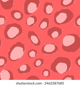 Abstract Hand Drawing Geometric Irregular Dots Eggs Leopard Skin Shapes Seamless Retro Vector Pattern Isolated Background