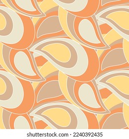 Abstract Hand Drawing Geometric Layered Paisleys Seamless Vector Pattern Isolated Background