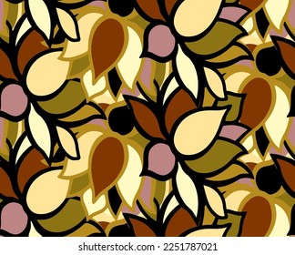 Abstracto Dibujo A Mano De Flores De Loto Geométricas En Niveles Deja Un Fondo Aislado De Patrón Vector Sin Margen