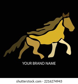 Abstract Hand Drawing Geometric Line Drawing Horse Logo Vector Pattern Isolated Background