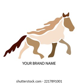 Abstract Hand Drawing Geometric Line Drawing Horse Logo Vector Pattern Isolated Background