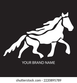 Abstract Hand Drawing Geometric Line Drawing Horse Logo Vector Pattern Isolated Background