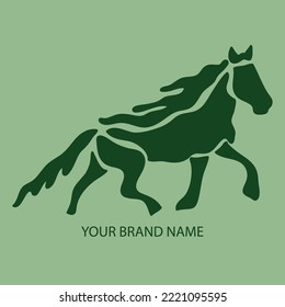 Resumen Dibujo manual de línea geométrica Dibujo de línea de dibujo de caballo patrón vector de logotipo aislado fondo