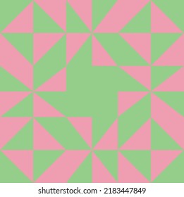 Abstract Hand Drawing Geometric Optical Squares Triangles Seamless Vector Pattern Isolated Background