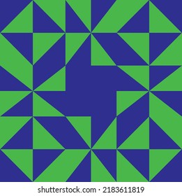 Abstraktes Handzeichnen geometrische optische Quadrate Dreiecke Nahtloses Vektormuster, isolierter Hintergrund
