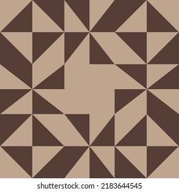 Abstract Hand Drawing Geometric Optical Squares Triangles Seamless Vector Pattern Isolated Background