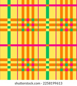 Abstract Hand Drawing Geometric Plaid Tartan  Checkered Squared Lines Stripes Seamless Vector Pattern Isolated Background