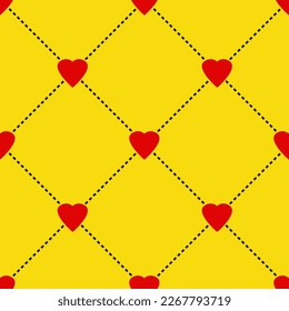 Resumen Plano Geométrico Plano Plano Gemométrico Tartán Líneas Cruzadas con Corazón Rojo Patrón Vector Sin Marea Fondo Aislado