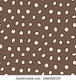 Abstract Hand Drawing Geometric Polka Dots Bubbles Repeating Vector Pattern Isolated Background