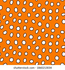 Abstract Hand Drawing Geometric Polka Dots Bubbles Repeating Vector Pattern Isolated Background