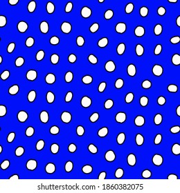 Abstract Hand Drawing Geometric Polka Dots Bubbles Repeating Vector Pattern Isolated Background