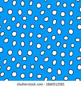 Abstract Hand Drawing Geometric Polka Dots Bubbles Repeating Vector Pattern Isolated Background