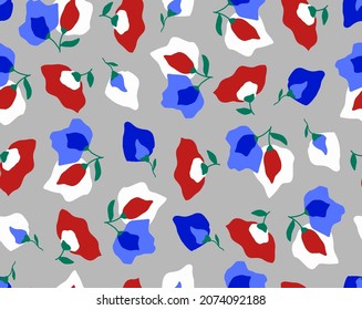 Abstracto Flores Retro Geométricas de Dibujo Mano y Salta Patrón Vector sin Marea Fondo Aislado