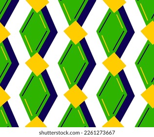 Abstract Hand Drawing Geometric Retro Diamond Argyle Shapes Seamless Art Deco Vector Pattern Isolated Background