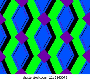 Abstract Hand Drawing Geometric Retro Diamond Argyle Shapes Seamless Art Deco Vector Pattern Isolated Background