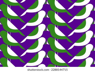 Abstract Hand Drawing Geometric Retro Tile Art Deco Canary Birds Seamless Vector Pattern Isolated Background
