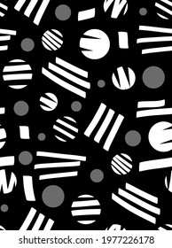 Abstract Hand Drawing Geometric Shapes Strokes and Dots Repeating Vector Pattern Isolated Background