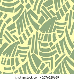 Abstract Hand Drawing Geometric Shapes Brush Strokes Stripes Seamless Vector Pattern Isolated Background