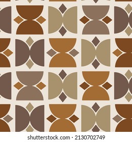 Abstract Hand Drawing Geometric Shapes Retro Tile Seamless Vector Pattern Isolated Background 