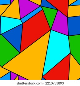 Abstract Hand Drawing Geometric Shapes Triangles Lines Strokes Seamless Origami Vector Pattern Isolated Flat Background