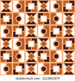 Resumen De Formas Geométricas De Dibujo A Mano Tejido De Cuadros De Seguridad Sensación Retro Art Deco Patrón Vector Aislado