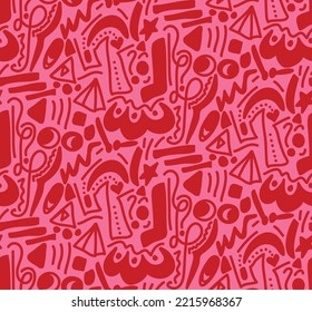 Abstrakte handgezeichnete Symbole geometrische Formen Symbole Doodle Nahtlose Vektormuster einzeln auf Hintergrund