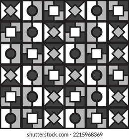Abstraktes Handzeichnen Geometrische Formen Schachtel Nahtlose Retro Art Deco Vektormuster einzeln auf Hintergrund